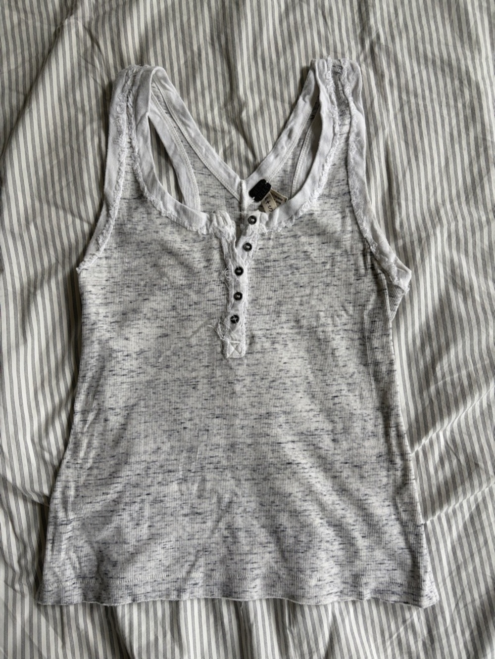 We The Free White & Grey Henley Tank